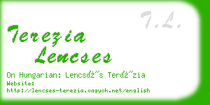 terezia lencses business card